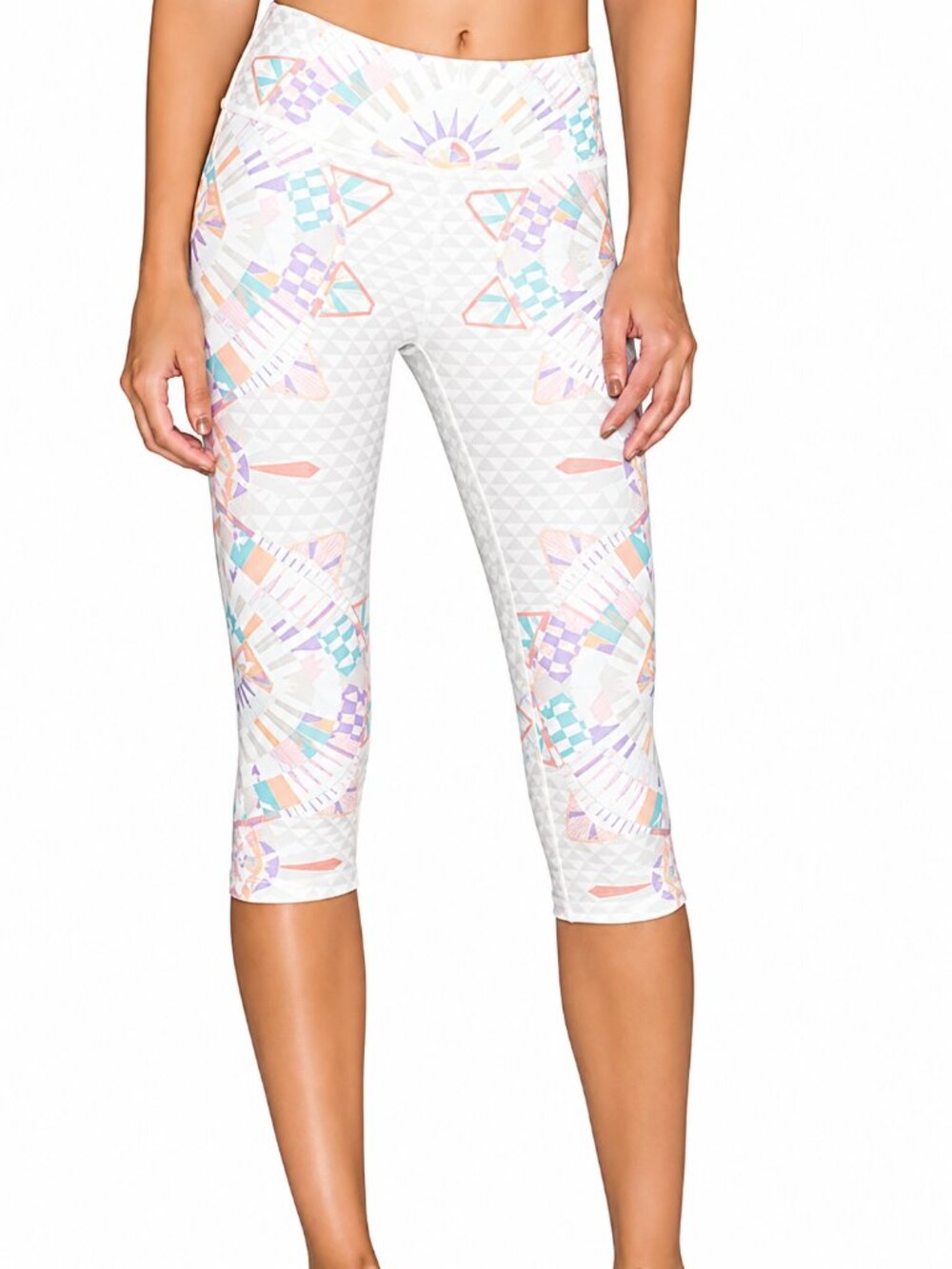 Mara Hoffman Active Cropped Leggings In Eos Stone Women's Size XS Activewear